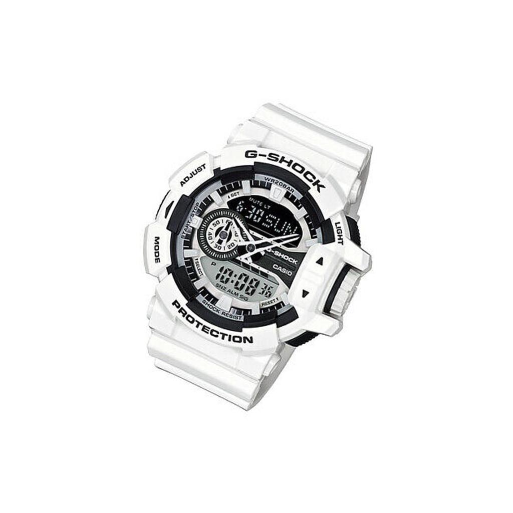 Casio Erkek Kristal Sıvı/Analog Çift Ekran Serisi 55mm Beyaz Saat GA-400-7ADR GA-400-7ADR