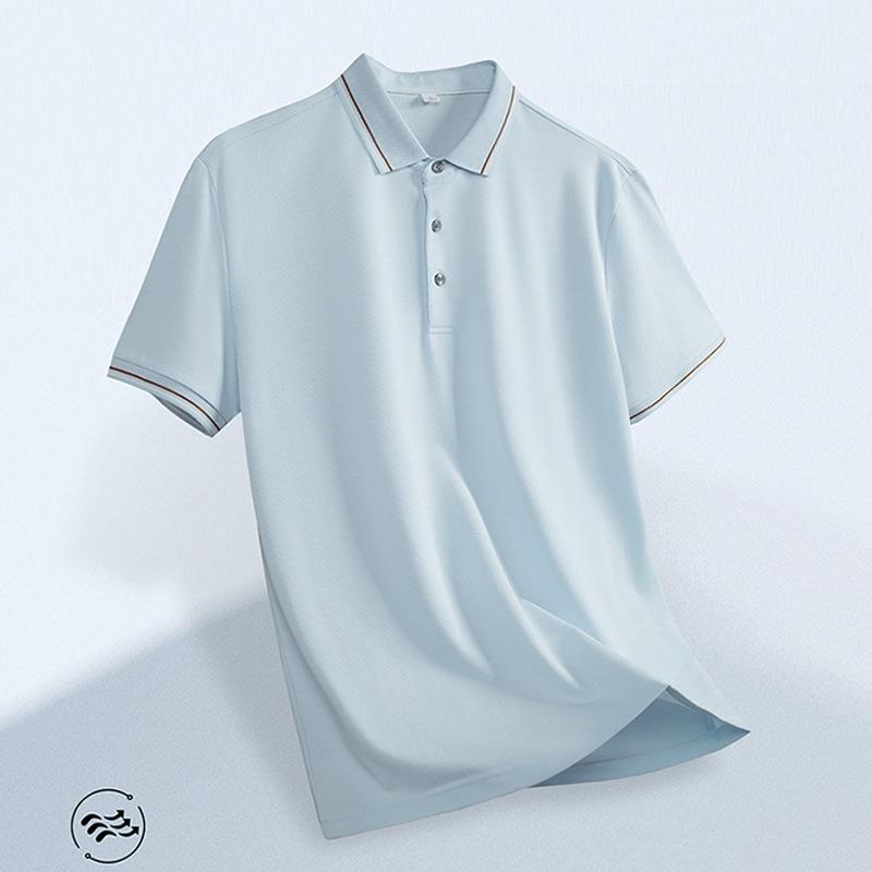 High-end Cotton T-shirt Polo Shirt Printing Logo Cold Silk Cool Short-sleeved Overalls Workwear Embroidery Custom-made