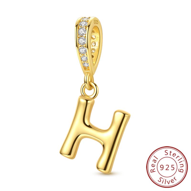 Dekorative Charms Perlenelemente Echtes Kupfer A-Z Alphabet 26 Buchstaben Charm Dekorationen Anhängerstück Geeignet Für Authentischen Armreif Armband