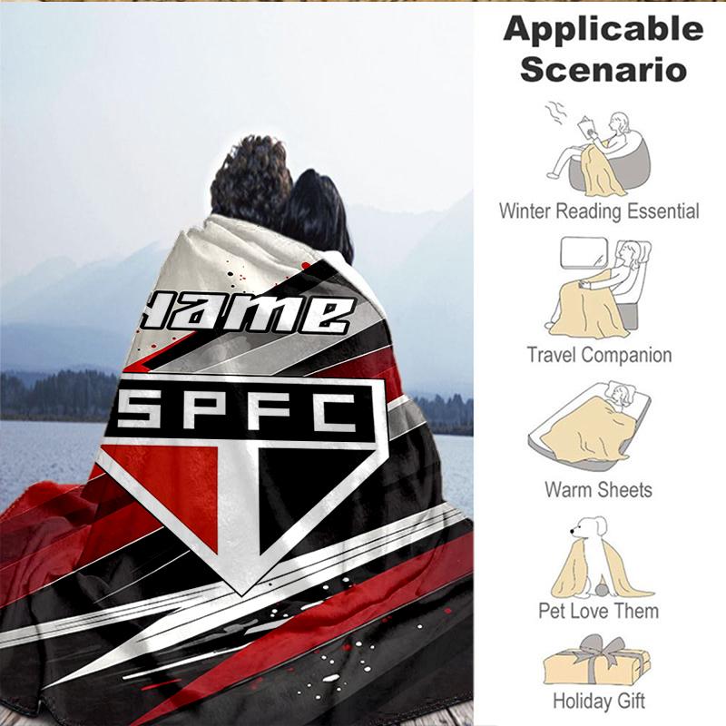 Custom Name SPFC Stars Stripes Blanket Lightweight Ideal Bedding Blanket Perfect for Travel, Camping, Living Rooms, Sofas, Christmas Gift