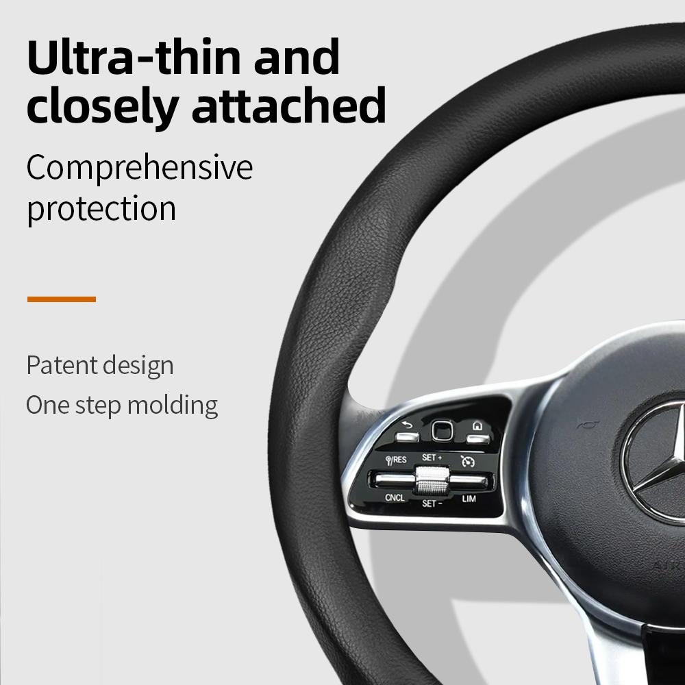 Suitable for Mercedes-Benz Ultra-Thin Breathable Leather Steering Wheel Cover Suitable for E Class S C a Glc Suv Eqc Gle Gla Eqe Amg Eq C63 E63 
