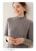2024 Autumn/Winter Plus Size Cashmere Cable Knit Dress – Women's Mid-Length European/American Style with Half-High Neck