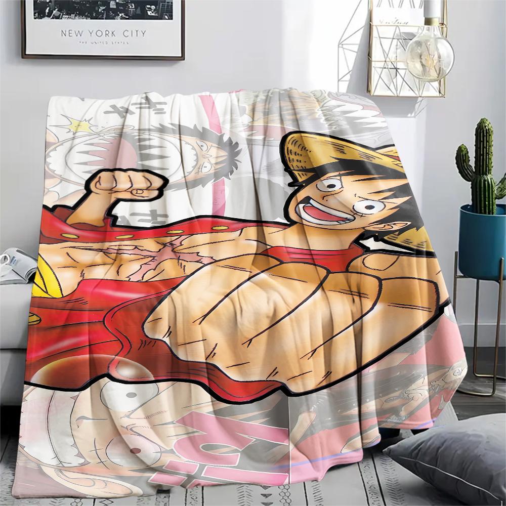 One Piece Character Print Flannel Blanket,High Quality Comfortable for All Seasons,Home Decor,Warmth and Comfort,Perfect for Christmas Gifts
