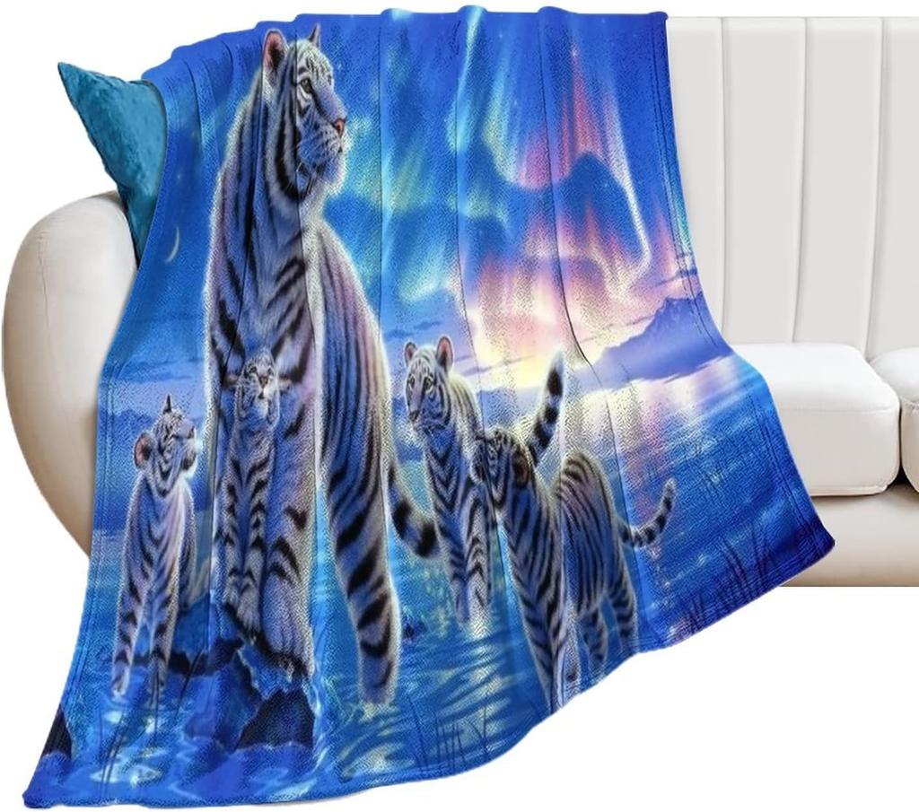3D Tiger Decke Super Weich für Frühling Herbst Modern Line Art Wildtiere Muster Decke Überwurf für Bett Couch Sofa King Size