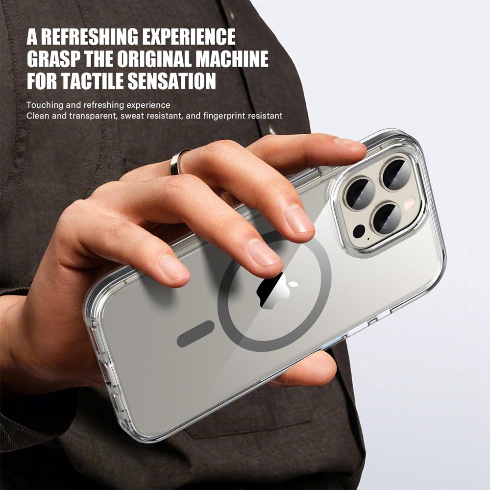 KEYSION Transparente Hülle für MagSafe für iPhone 16 Pro Max Bunte Kollision Stoßfeste Telefonabdeckung für iPhone 15 Pro Max