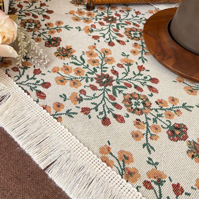 

Fancy Jacquard Tablecloth Dinning Table Placemat Fabric Craft Placemat Rectangular Coffee Table round Table Side Cabinet Tablecloth Wide 33cm flower full table flag 33-120