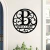 1pc Metal Letter Sign, Surname Family Name Plate for Outdoor Wall, Housewarming Halloween Christmas New Year Gift