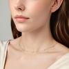 Delicate Silver Necklace with Moissanites 0.03 Ct Silver 925