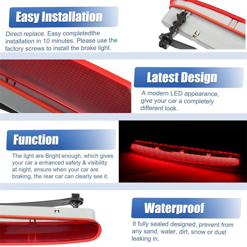 For Volkswagen Vw Beetle Led Third Level Brake Stop Light Strip Rear Tail Stop Lamp 1998 1999 2000 2001 2002-2010 1C0945097E