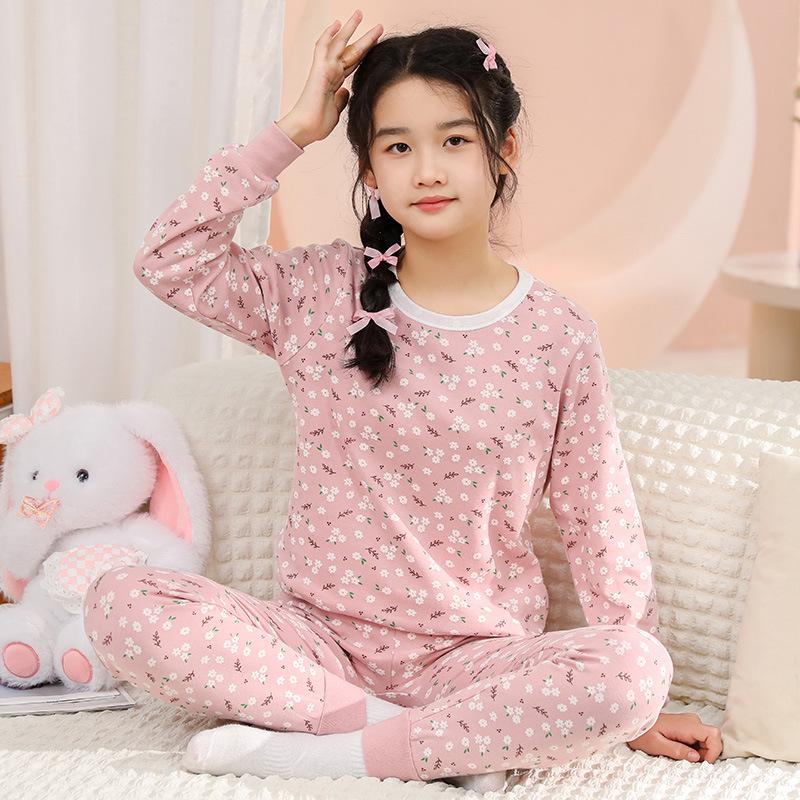 Teen Boys' Autumn Cotton Clothes Set: Thin Style Underwear and Wool Shirt for Junior High Students