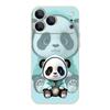 For iPhone 17 Pro Max Case Blue Coat Panda Pattern Soft Silicone Lanyard Cover For iPhone 16 Pro Max Cover iPhone 15 14 13 12 11 16E Air