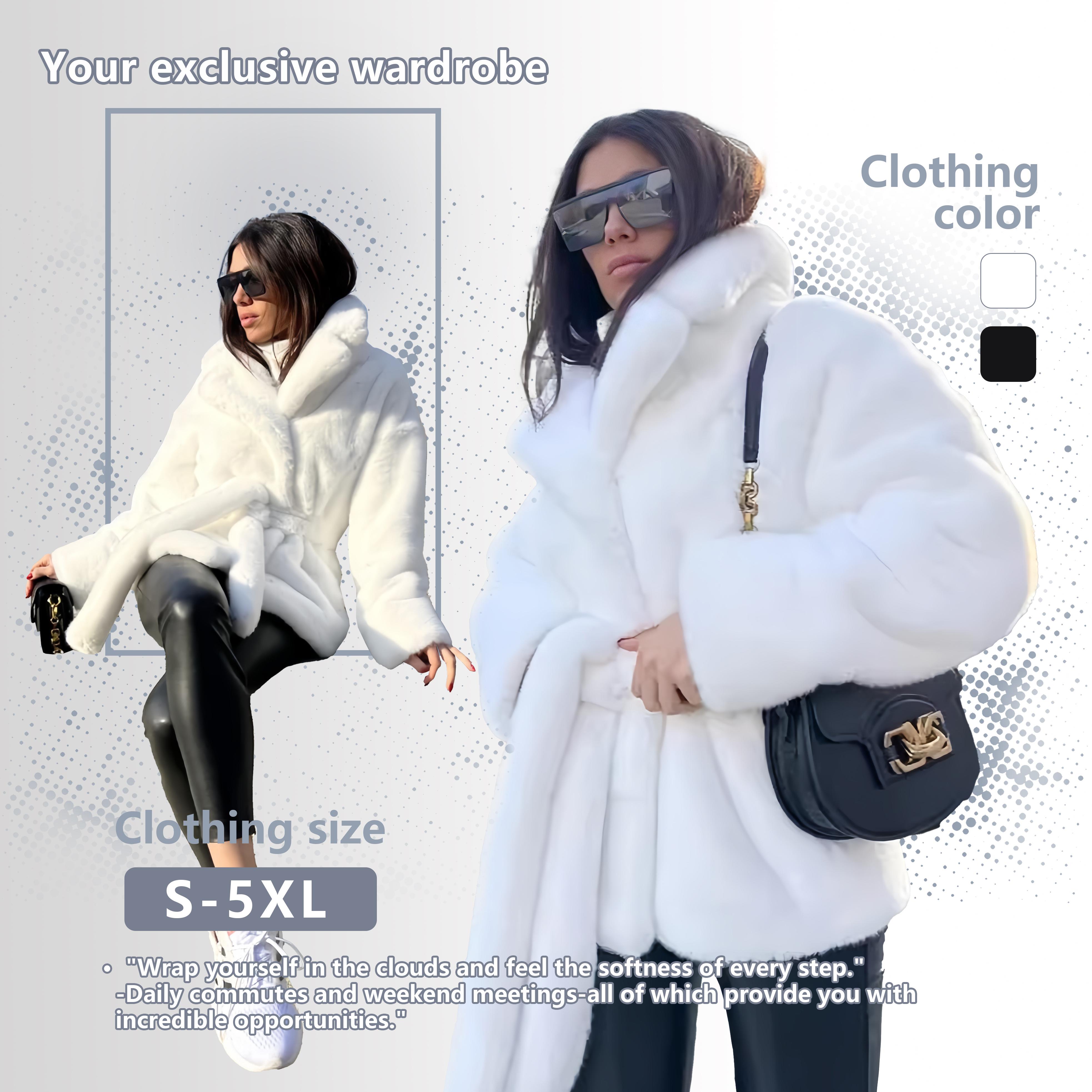 

Faux fur coat with belt S