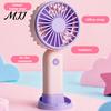 Compact Travel Fan Portable Handheld Mini Fan, 3 Speed USB Rechargeable Personal with Essential Detachable Stand, Quiet Cooling for Office,