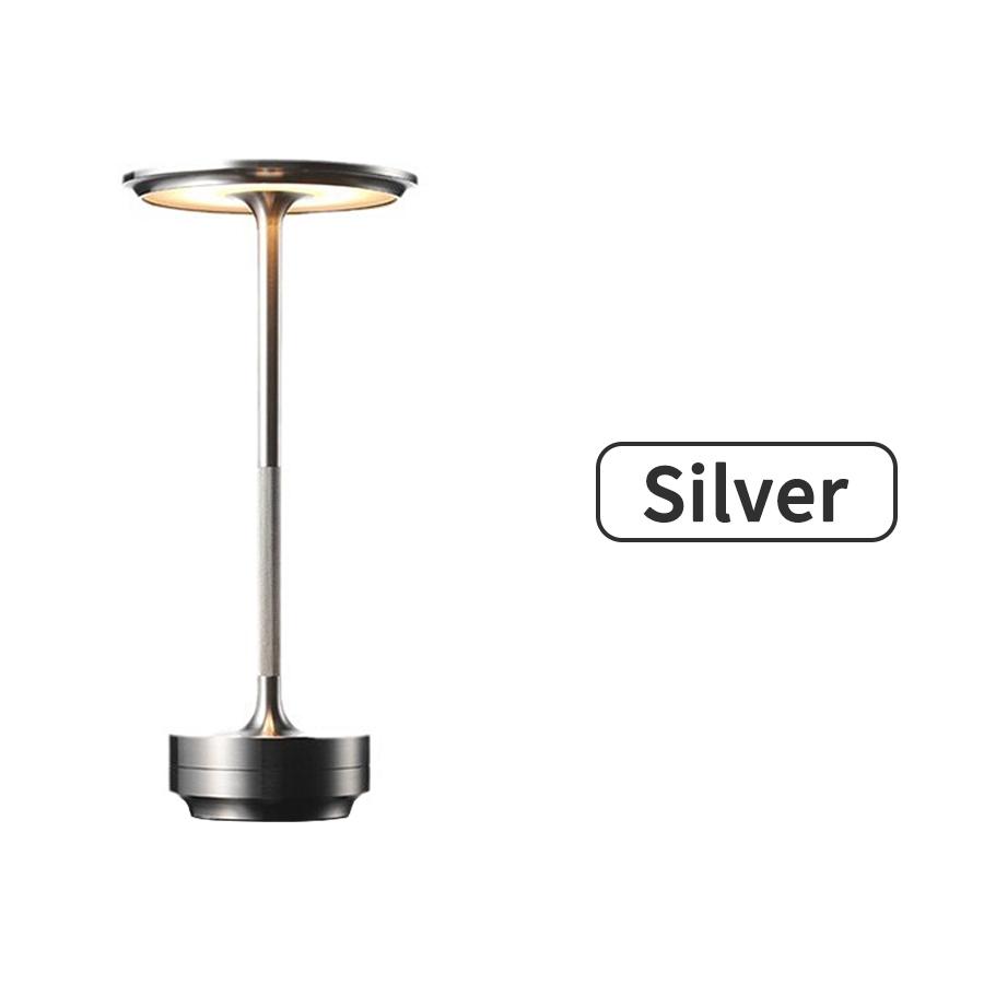 

Классический металлический сенсорный датчик светодиодная настольная лампа перезаряжаемая настольная лампа офисный кабинет чтение лампа для бара кофейня декор ночник серебряный