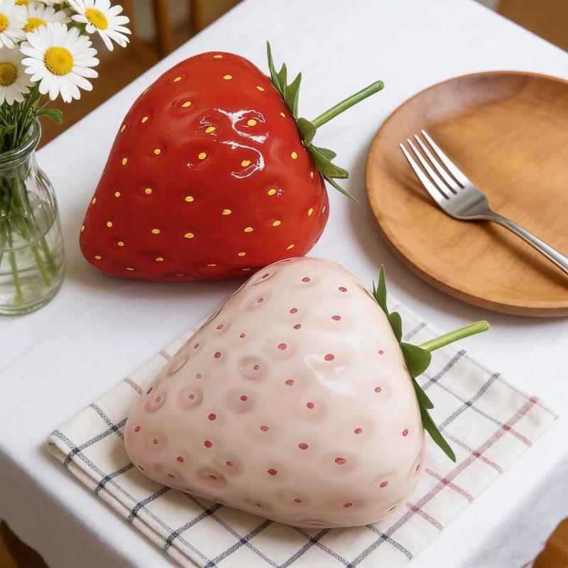 Artificial Strawberry Fruit Decoration Crafted From Solid Materials Ideal For Festival Event Creative Displays And Household Styling Portable