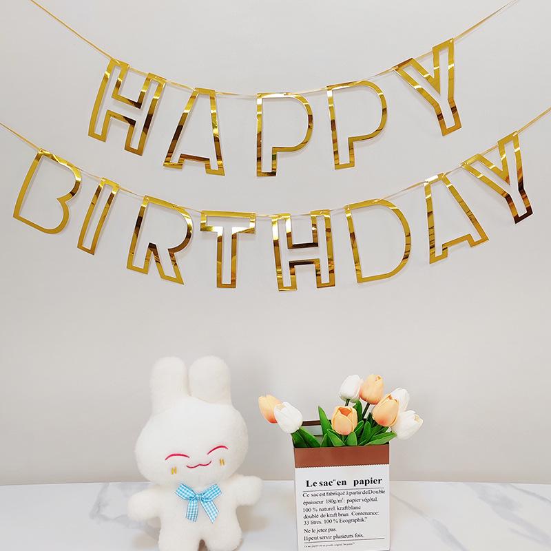 Colorful Happy Birthday Flag Decoration for Baby's First Birthday Photoshoot