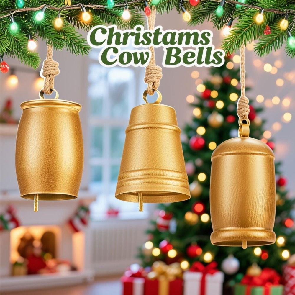 Handmade Metal Hanging Bells Corrosion Resistant Christams Bell Pendant  Christmas Decoration