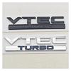 3D ABS Chrome Black Logo VTEC Turbo Car Rear Trunk