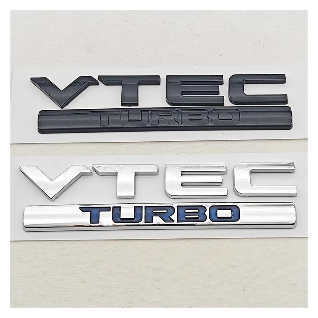 3D ABS Chrome Black Logo VTEC Turbo Car Rear Trunk