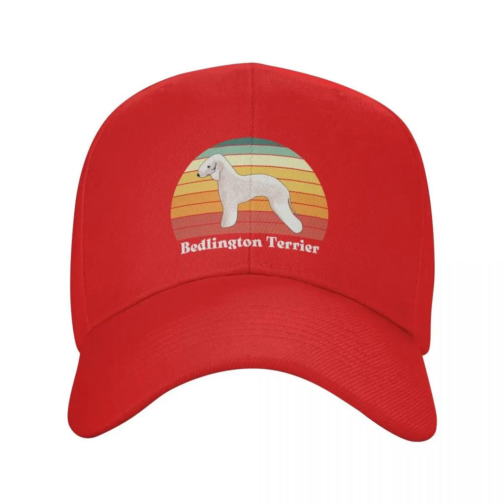 Vintage Bedlington Terrier realistic silhouette Baseball Cap Thermal Visor Unisex hat Women Hats Unisexs