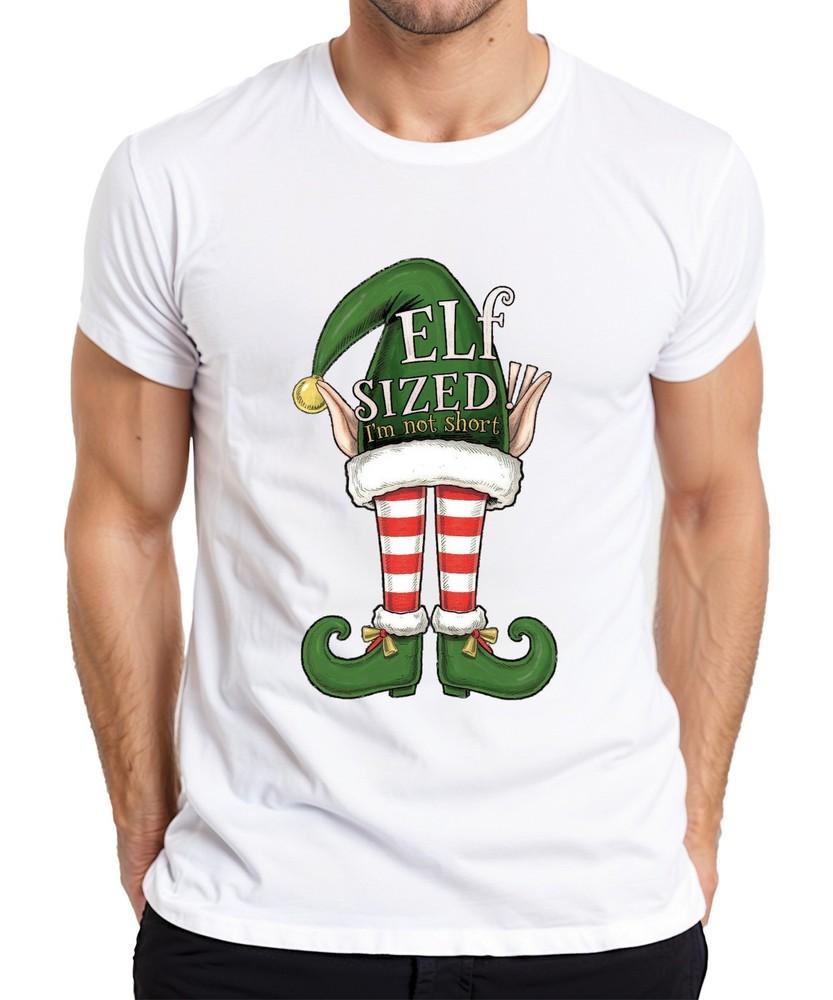 Elf Sized Im Not Short Funny Christmas Elves Striped Green Unisexs Tshirt