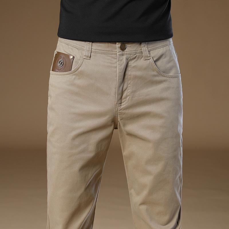 

Мужские приталенные эластичные брюки из хлопка для костюма на осень/зиму 2024 36 хаки