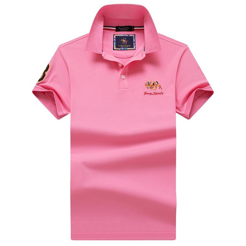 TrendHub Polo Shirt Men New High Quality Cotton Mens Short Sleeve Solid Color Embroidery Casual Polo Shirt