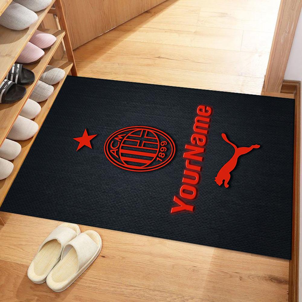 Ac Milan Customized Name Floor Rug Office Rug Perfect for Kitchen Balcony Decorate room Game Room Anti-slip Rug Office home decor Wedding Party Gift