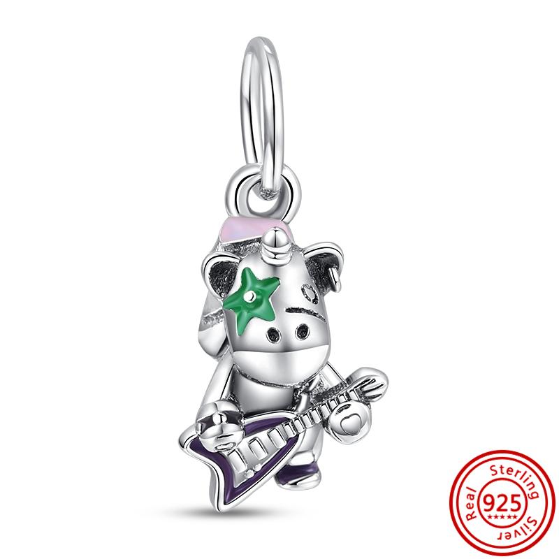 Sale 925 Silver Dangle Ice Cream Bike Purple Leaf Coconut Tree Sparkling Fit Original Charm Bracelet DIY Jewelry