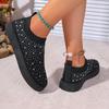 Fashion 2025 Brand Ladies Shoes Slip-on Women's Vulcanize Shoes Fashion Crystal Casual Plus Size Grid Best Seller Breathable Sneakers