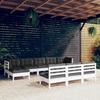 VidaXL Solid Pine Wood Garden Lounge Set 10 Pcs with Cushions Patio Furniture Outdoor Furniture Garden Furniture 3097116