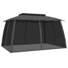 Vidaxl Gazebo With Double Roof and Netting Around, Anthracite, 2.93X2.93 M