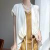 Spring Women Sleeveless Drawstring Cardigan Loose Lightweight Cover Up