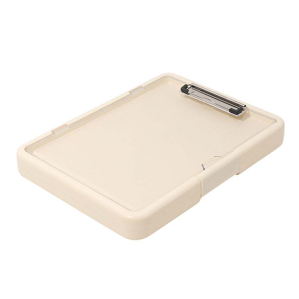 Stackable A4 File Clipboard Dustproof And Moisture-Proof Transparent File Storage Paper Organizer Memo Clip Board File Organizer бежевый