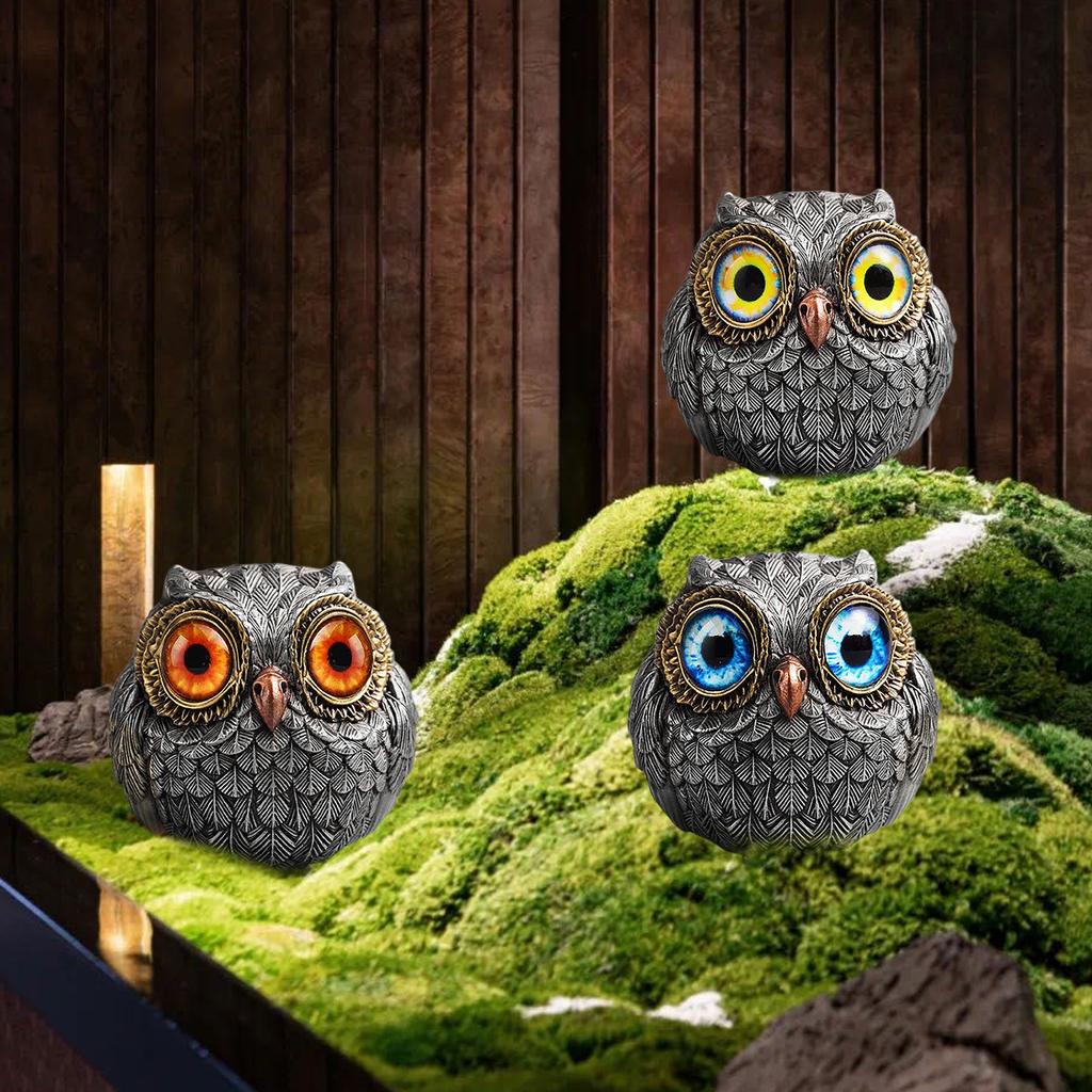 Owl Coffee Capsule Holder Stand 3pcs Resin Desktop Decor
