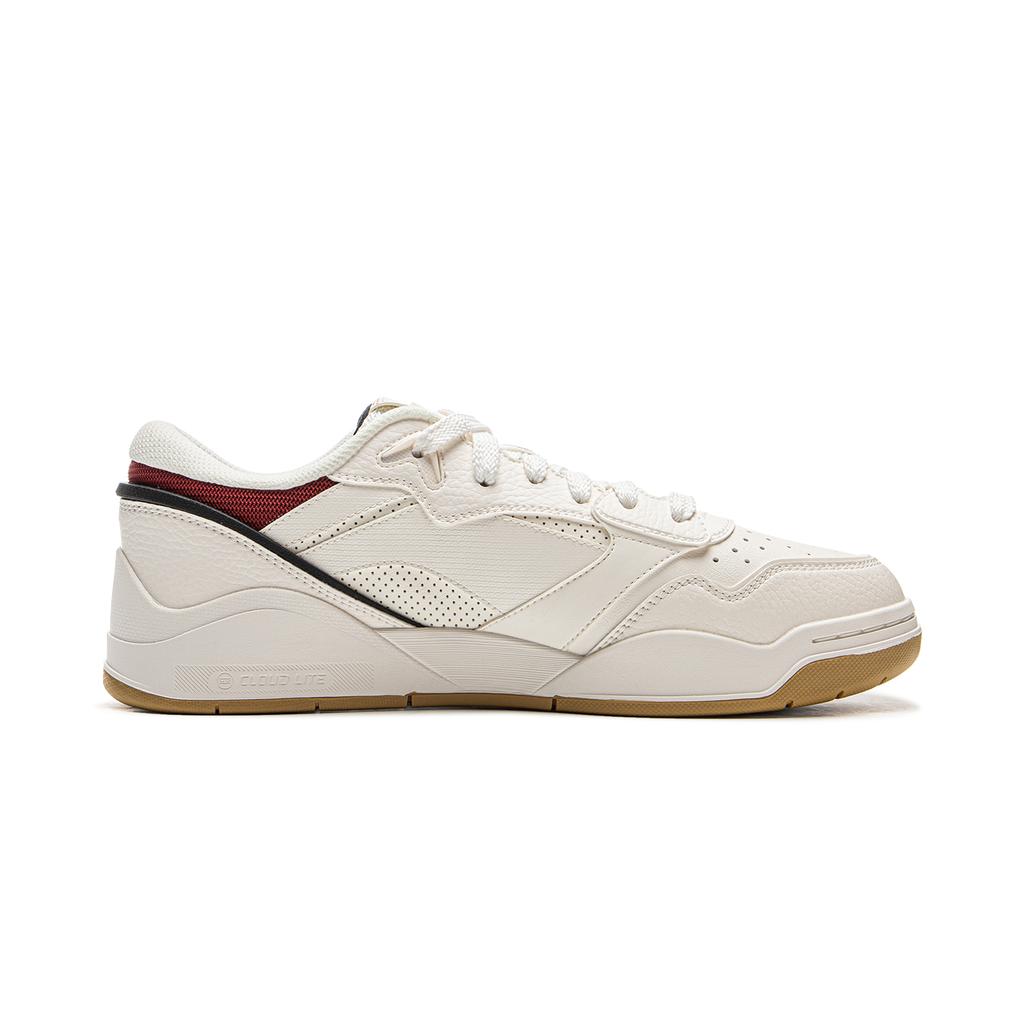 Li Ning Moon White 3 Skateboard Shoes Men's Low top White Red AGCV077-2