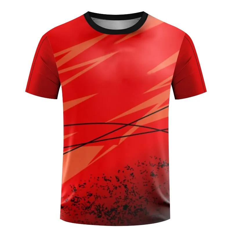 Fashion Table Tennis Sports T Shirts Summer Casual Short Sleeve Men Women 3D Printed T-shirts Loose Quick Dry Breathable Tees