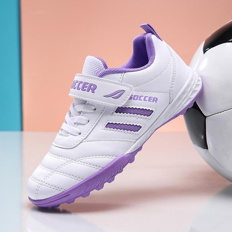 

Football shoes summer new children s leather surface campus training Velcro classmate football shoes women s size 30-39 30