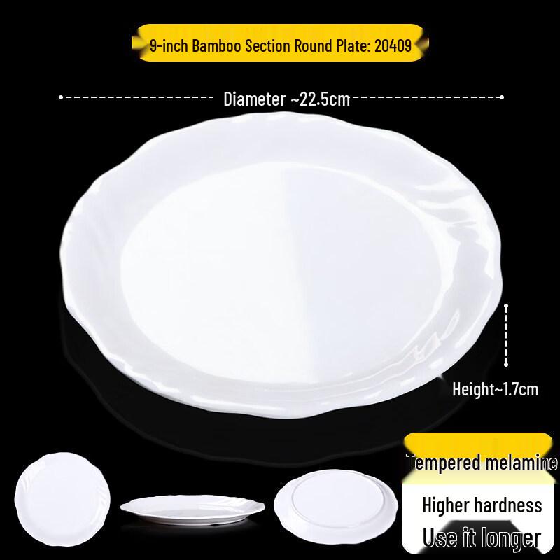 

9-Inch Melamine Bamboo Style Serving Plates (10-Pack)