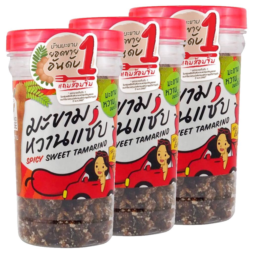 Tamarind House Spicy Sweet Tamarind / Spicy Sweet Tamarind Plum Flavour 140 G. X 1 / 3 Pcs - Thai Fruit Snack