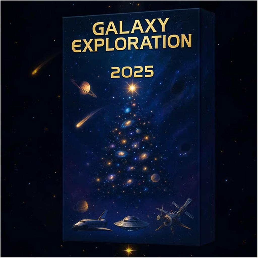 2026 Galaxy Exploration Advent Calendar 2D Flat Acrylic Space Advent Toy 24 Day Christmas Countdown Calendar For Kid Teen Studen