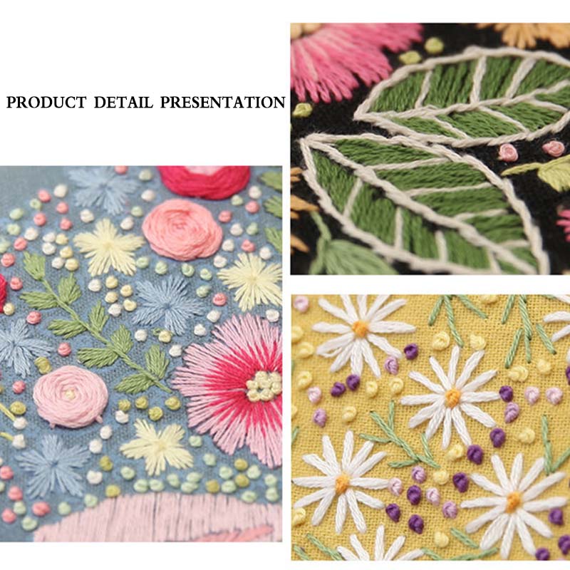 Three-dimensional Embroidery Diy Student Handmade Creative Adult Material Package French Ribbon Embroidery Su Embroidery Beginner Kit