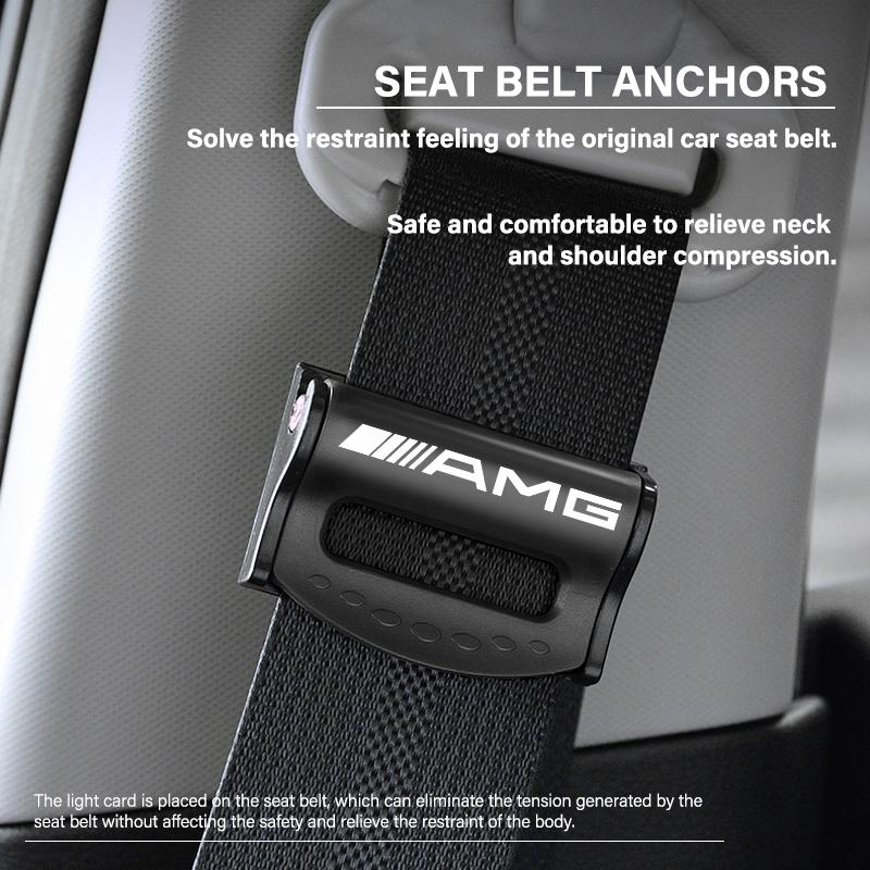 Car Safety Seat Belt Buckle Clip Seatbelt Stopper Adjuster Clip For Mercedes Benz AMG W212 W205 W246 W177 W176 W213 GLC GLE GLS ML Welcome Laser Lamp