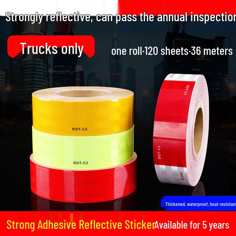 Red and White Reflective European DOT-C2 Tape for Cross-Border Annual Truck Inspection