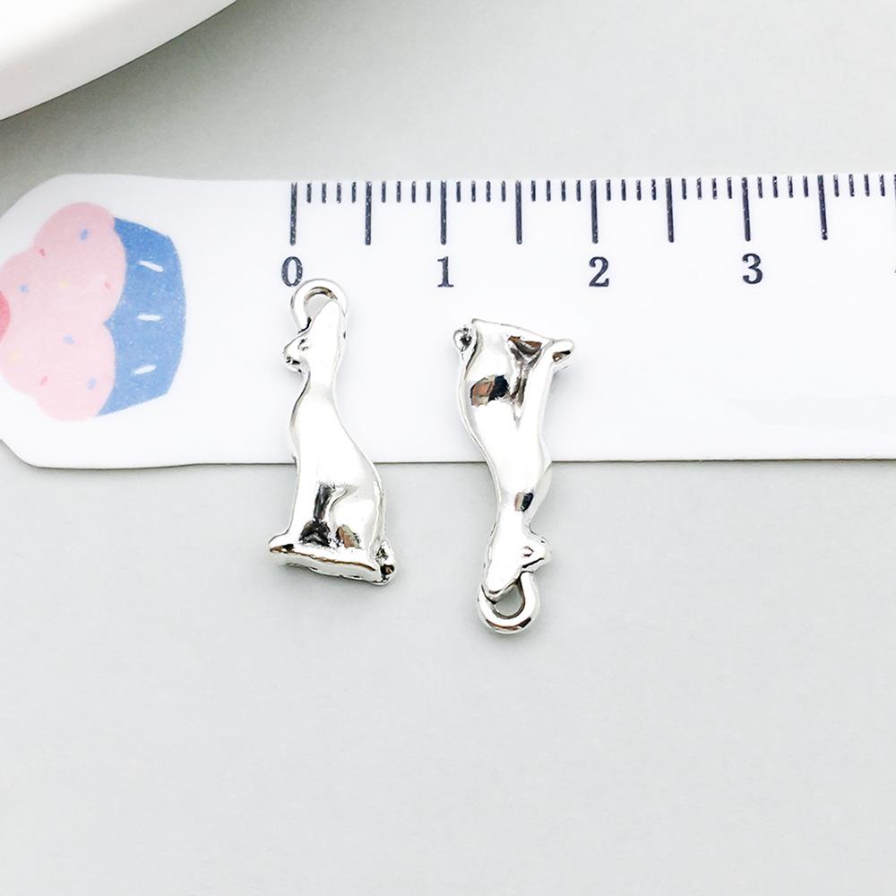 Set di 100 Ciondoli Gatto Farfalla Luna Argento Antico per Braccialetti e Collane Fai da Te