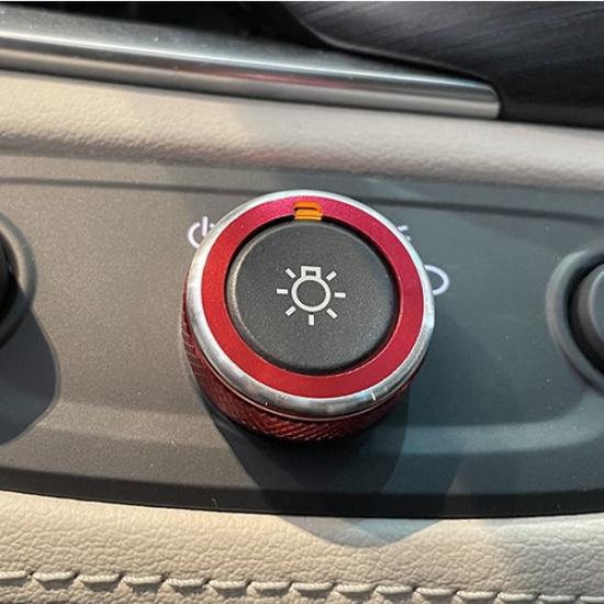 Red Aluminum Headlight Switch Adjust Knob Cover For Chevrolet Trax 2024 2025