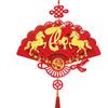 1PC Lunar New Year Luck Red Blessing Hangable Decor Vietnamese Good Fortune Fan Ornament Vietnamese Letters Tassels