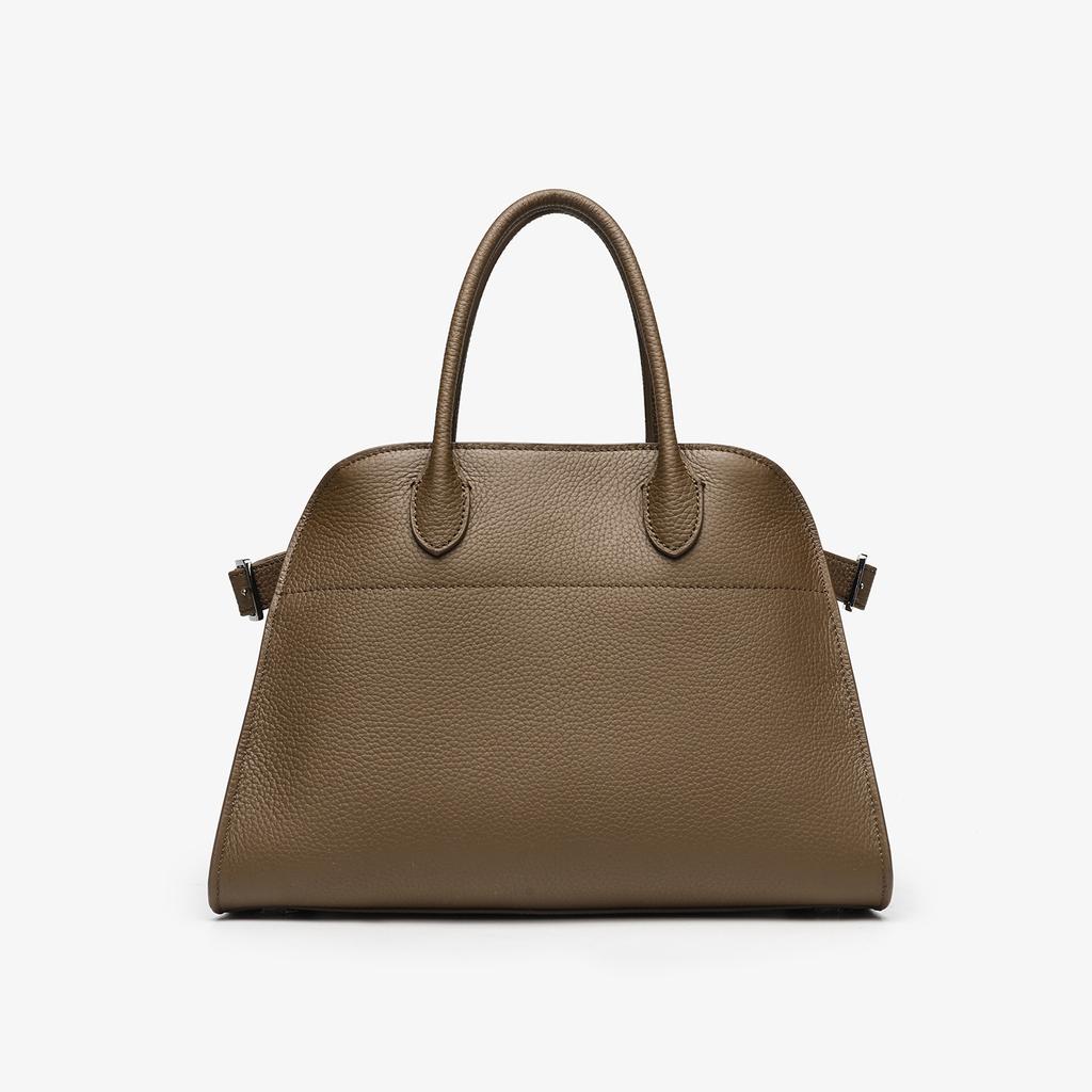 Women's bag 2025 new lychee pattern first layer cowhide shell bag large capacity niche commuting single shoulder diagonal hanging handbag