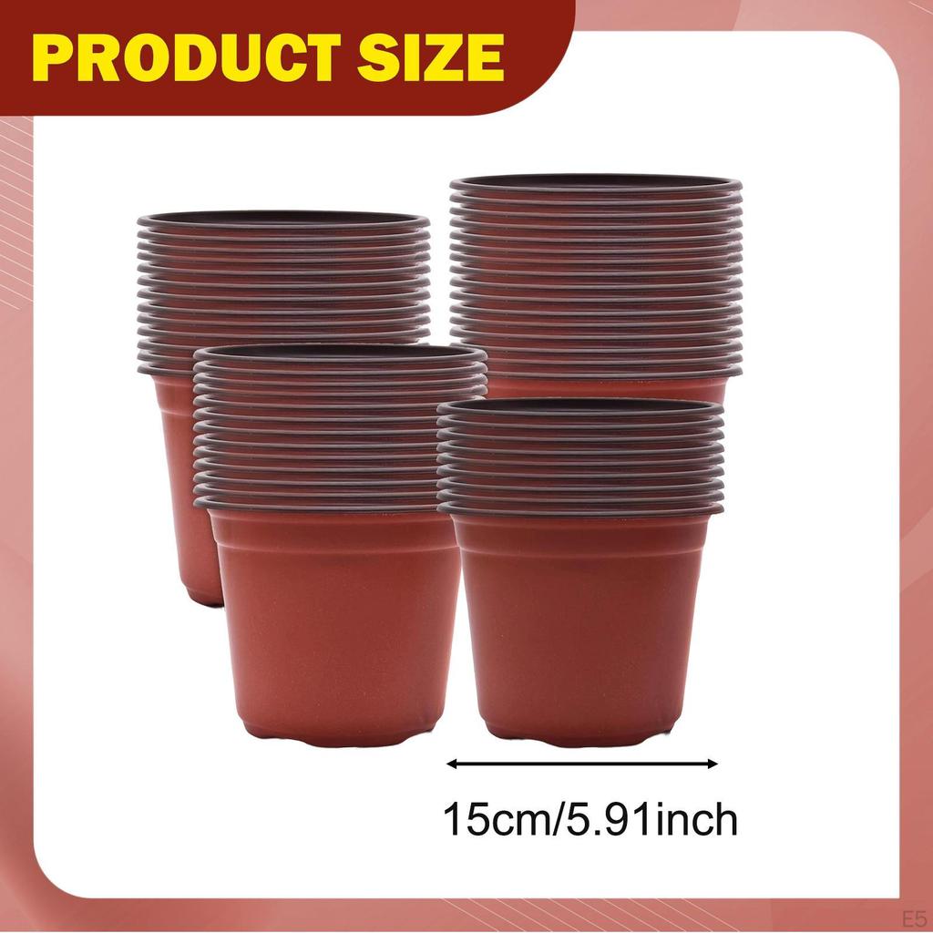 100 Pieces Nursery Pots Small Seedling Flowerpot Plant Container Crafted From Thickened PP with
