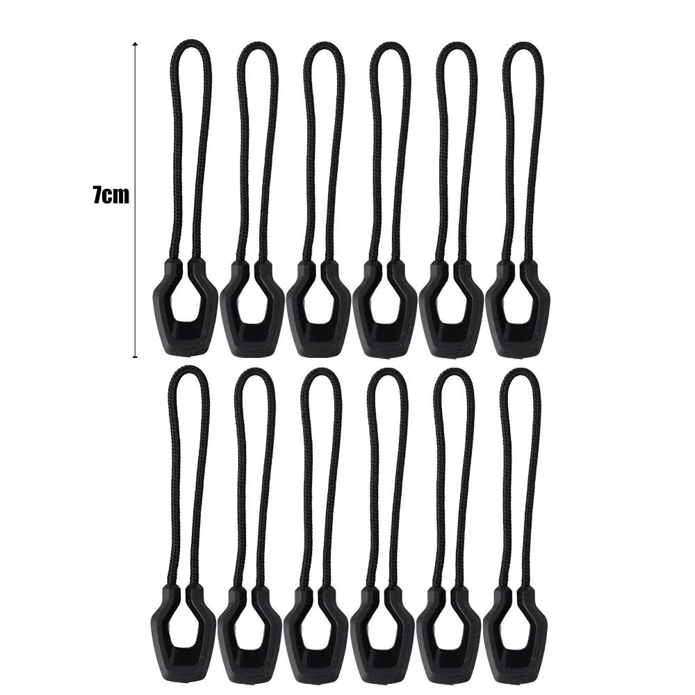 

12PCS Zipper Pullers Convenient Zipper Extension Knapsack Jacket Zippers Accessories Tent Luminous Zipper Pull Slider Head Tool